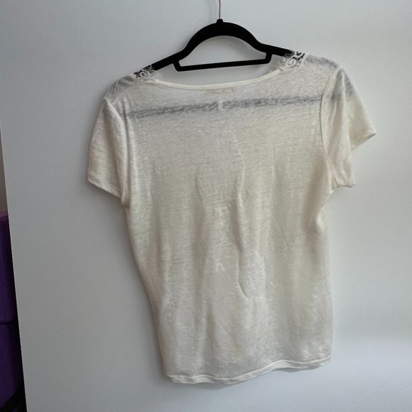 Maje Embroidered Lace Tee- Size 1 - Picture 3 of 3